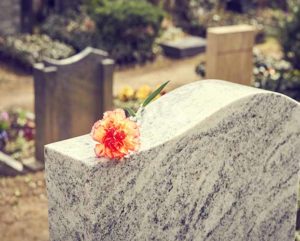 Flower on headstone, swindon funeral