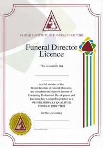 BIFD Funeral Directors Licence